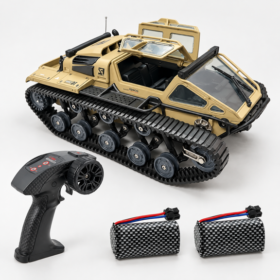 Rc Tank Armored Fighting Car With Led Lights 2.4g Remote Control 1:16 Scale All-terrain Vehicle Dualr Drive Door Open (【yellow】 F