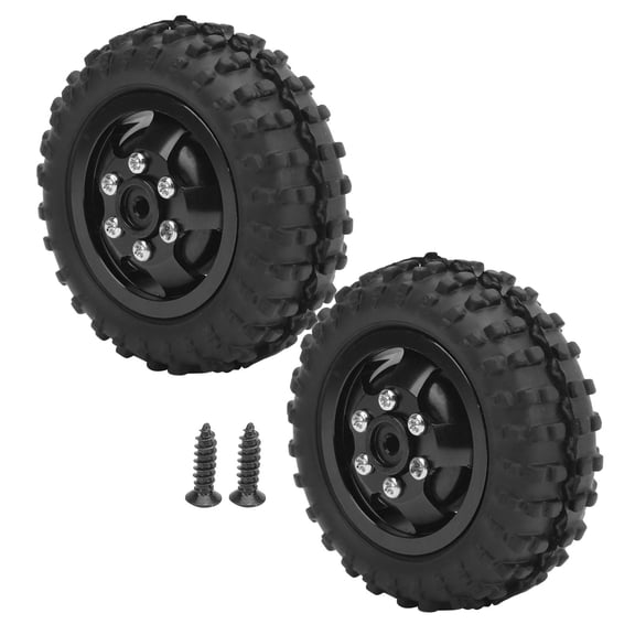 Rc Truck Wheel, Rc Tire ,D12005 52mm Rc Car Tyre Rubber Aluminium Alloy Rc Wheels And Tires Compatible With Wpl D12 1/10 Rc Truck,Model Car Accessories [black BL]