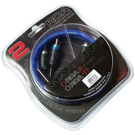 Rca 3 - 3 Foot Blue Translucent Twisted Pair Rca Cable Connectors