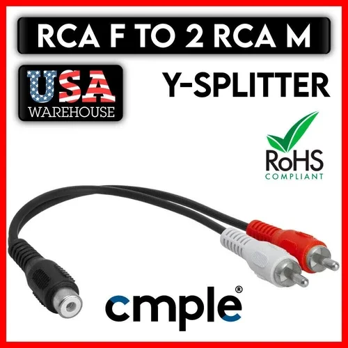 Rca Female To 2 Rca Male Audio Adapter Rca F Jack To Two M Plugs Splitter Cable
