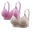 thumbnail image 1 of Rciityk 2PC Wireless Bras for Women Full Coverages Thin Seamless Daily Bra Comfortable Push Up T-Shirt Bras Underwear, 1 of 6