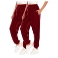 thumbnail image 1 of Rciityk 2PC Workout Pants Women Winter Lounges Baggy Athletic Jogger Sweatpants Gym Elastic Waisted Cargo Trousers with Pockets, 1 of 3