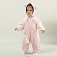 thumbnail image 1 of Rciityk 3PC Newborn Baby Girl Boy Fleece Romper Winter Clothes Cute Printed Crewneck Long Sleeve Button Bodysuit Outfits with Hat and Rabbit Doll, 1 of 7