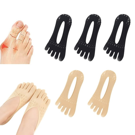 Rciityk 5 Pairs Bunion Corrector for Women Bunion Relief Socks Split Toe Orthopedic Compression Bunions Socks