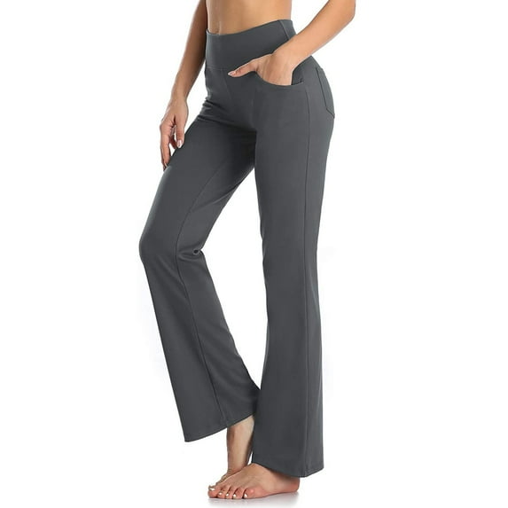 Rciityk Women's Casual Bootleg Yoga Pants High Waisted Flare Yoga Pants Leggings Tall Yoga Pants for Women Long Pants with Pockets