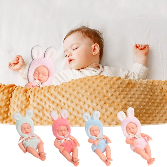 Rciityk Baby Dolls for Toddlers 1-3, 7.48 Inch Realistic Baby Dolls, Lifelike Sleeping Baby Dolls with Clothe for Kids Birthday Gifts