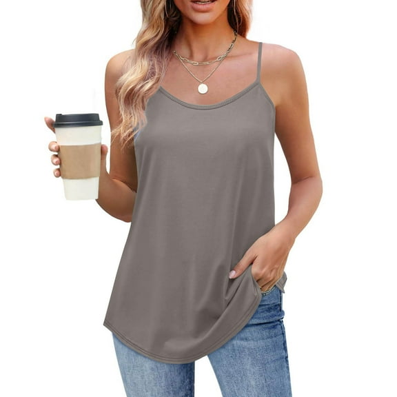 Rciityk Beach Tank Tops for Women Spaghetti Strap Sleeveless Shirts Summer Tops Casual Loose Fits Camisole