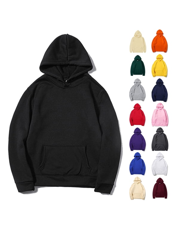 Beige Mens Hoodies Fall Long Sleeve Athletic Hooded Sweatshirt with Pockets Casual Solid Pullover Tops