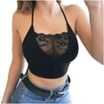 thumbnail image 1 of Rciityk Black Lace Bralette for Women, Lace Bralette Padded Lace Bandeau Bra with Straps for Women Girls, 1 of 4