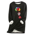 thumbnail image 1 of Rciityk Black Women's Fleece Lined Crewneck Pullover Sweatshirt Winter Warm Loose Christmas Santa Printed Loungewear Tunic Tops Womens Gifts for Christmas - Fall/Winter Savings Clearance, 1 of 2