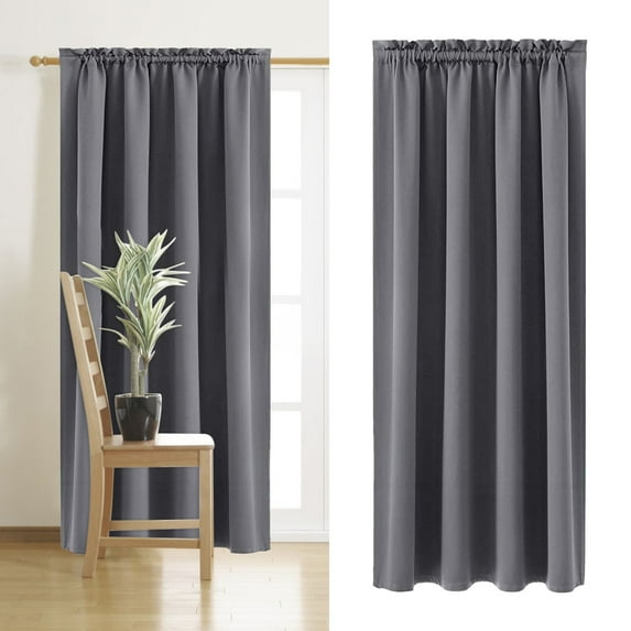 Rciityk 1PC Blackouts Curtains 83.86 Inch Length Black Out Curtains for Bedroom Thermal Insulated with Black Liner Window Kitchen Living Room Curtains - Winter Savings