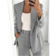thumbnail image 1 of Rciityk Blazer Sets Women 2 Piece Outfits Business Casual Outfits Casual Pant Suits Plus Size Open Front Solid Long Sleeve Blazer and Slim Pant Sets with Pockets, 1 of 6