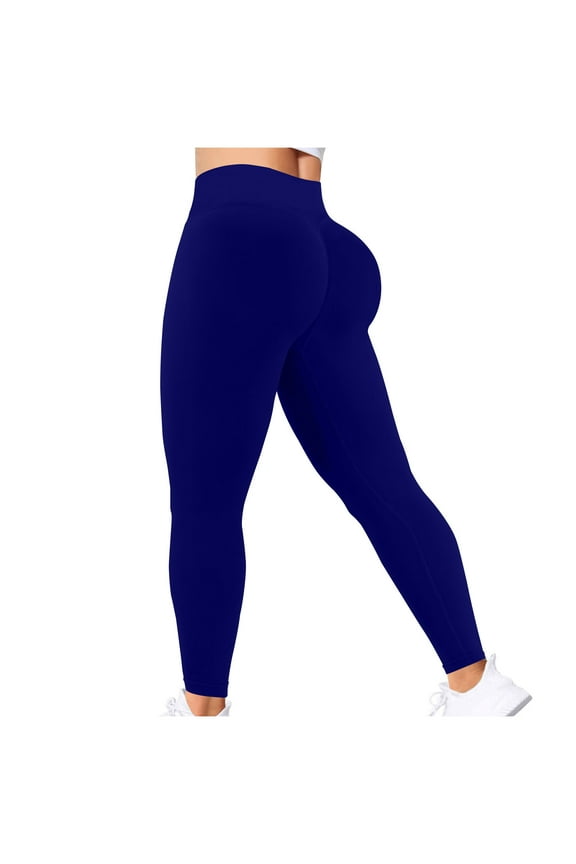 Blue High Waisted Leggings for Women Tummys Control Workout Yoga Pants Full-Length Black Cycling Hiking Biker Tights