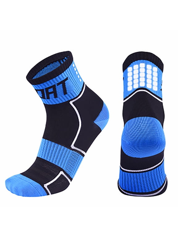 Blue Low Cut Cycling Socks for Men and Women Unisex Breathable Sport Socks Ankle Running Athletic Crew Socks