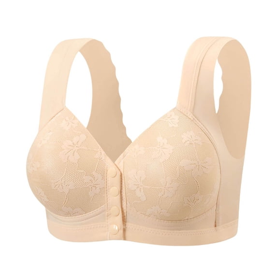 Rciityk Bras for Women Comfortable Front Button Bras No Underwire Daisy Bras for Older Women Full Coverages Everyday Bra