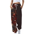 thumbnail image 1 of Rciityk Brown Christmas Sweatpants for Women Drawstring Xmas Tree Mooses Snowflake Print Fleece Joggers High Waist Baggy Athletic Pants with Pockets Gifts for Her, 1 of 6