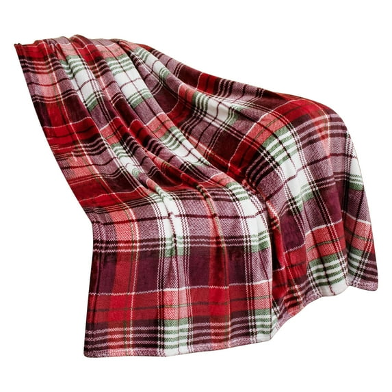 Rciityk Christmas Flannel Throw Blanket Ultra Soft Cozy Classic Plaid Print Fleece Blanket Lightweight Warm Decorative Holiday Throw Blanket Cover for Couch, Bedroom,Travel