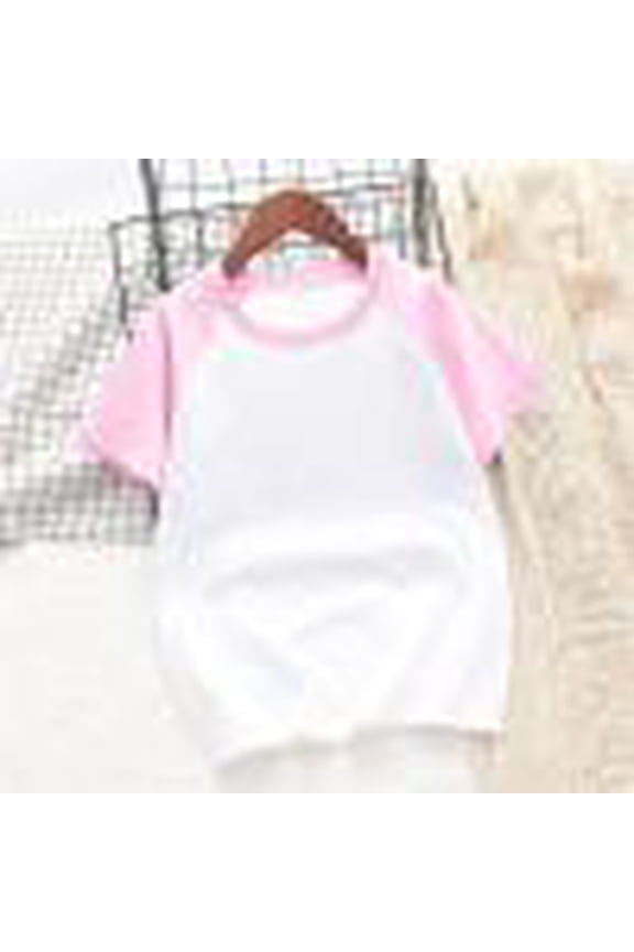 Kids Boys Girls Baseball T Shirt Toddler Solid Color Tee Tops Short Sleeve Crew Neck Basic Blouse for 3 Years