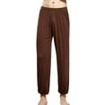 thumbnail image 1 of Rciityk Coffee Men's Pajama Pants Elasticated Waist Drawstring Sleep Pant Casual Solid Pjs Pants- Button Fly, 1 of 6