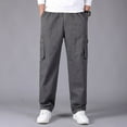 thumbnail image 1 of Rciityk Dark Gray Men's Athletic Cargo Pant Fall Casual Straight Workout Joggers Pants with Pockets Classic Baggy Cotton Pants, 1 of 7