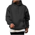 thumbnail image 1 of Rciityk Dark Gray Men's Fashion Hoodies Sweatshirts Fall Casual Solid Long Sleeve Sweatshirt Pullover Hooded Sweatshirt with Pocket, 1 of 5