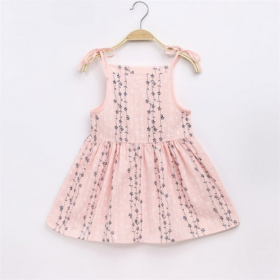 Rciityk Dress for Girls Toddler Baby Girls Summer Dress Sling Straps Sundress Floral Printed Casual Beach Holiday Dress 1-5 Years