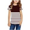 Rciityk Girls T-Shirt Toddler Boys Girls Summer Clothes Casual Striped Short Sleeve Round Neck Tee Tops for 4-5 Years
