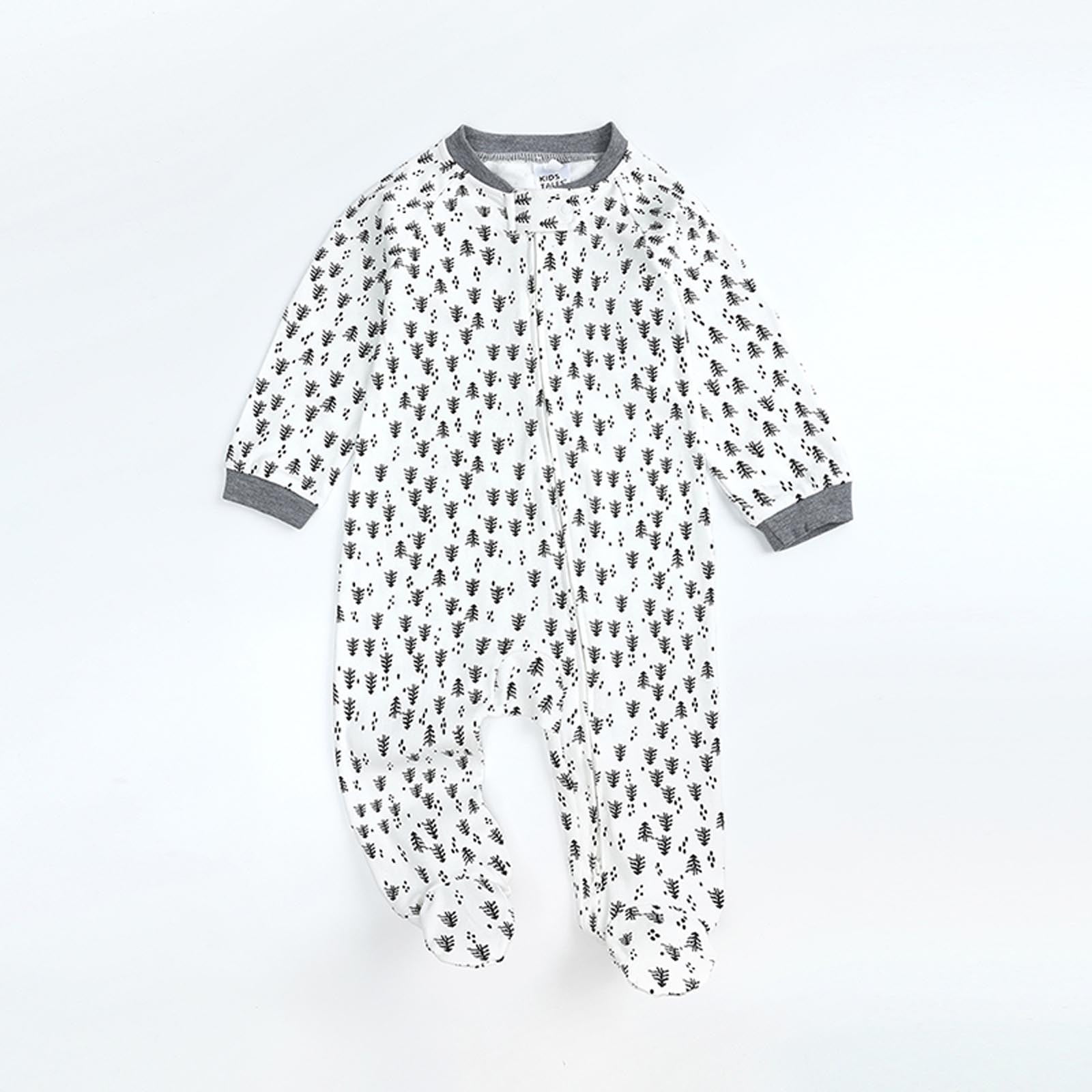 Rciityk Gray Baby Boys Girls Romper Baby Footed Pajamas With Mitten