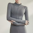 thumbnail image 1 of Rciityk Gray Women's Running Jackets Casual Solid Slim Full Zip Long Sleeve Track Jackets Lightweight Workout Athletic Yoga Jackets, 1 of 6