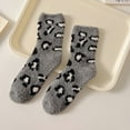 thumbnail image 1 of Rciityk Gray Womens Winter Fuzzy Socks Fleece Leopard Print Thick Fleece Warm Mid Length Socks Daily Cozy Slipper Floor Socks, 1 of 2