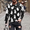 thumbnail image 1 of Rciityk Halloween Long Sleeve Shirts for Men Fall Fashion Ghost Skull Print Athletic Sweatshirts Casual Crewneck Pullover Tee Shirts, 1 of 4