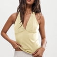 thumbnail image 1 of Rciityk Halters Tank Top for Women V Neck Sleeveless Shirts Summer Beach Hawaiian Clothes Solid Color Backless Slim Tanks, 1 of 8