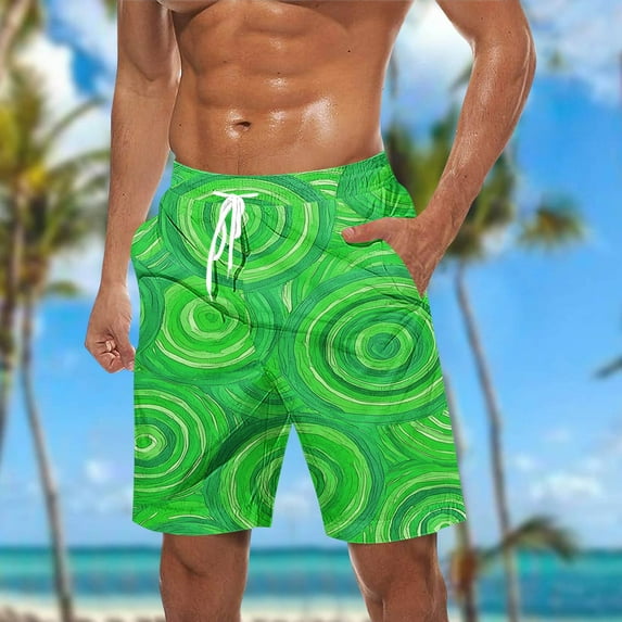 Rciityk Hawaiian Shorts for Men Drawstring Summer Mens Swim Trunks Quickly Dry Bathing Suit 7 inch Beach Board Shorts Swimwear with Pockets