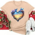 thumbnail image 1 of Rciityk Khaki T Shirts for Women Summer Spring Tops New Valentine's Day Print Crewneck Short Sleeve Tee Blouses - Spring/Summer Clearance, 1 of 5