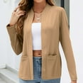 thumbnail image 1 of Rciityk Khaki Women's Cardigan Blazer Fall Casual Open Front Long Sleeve Suit Jackets Lightweight Solid Blazers with Pocket, 1 of 4
