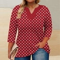 thumbnail image 1 of Rciityk Ladies Tops and Blouses Casual 3/4 Length Sleeve Womens Tops Summer Clothes Oversized V Neck Pullover Tunic Tops, 1 of 5