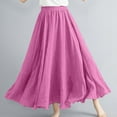 thumbnail image 1 of Rciityk Maxi Skirts for Women Summer Flowy Linen Elastic High Waist Boho Long Skirts Solid Color A-Line Ankle-Length Casual Beach Vacation Plus Size Skirt, 1 of 6