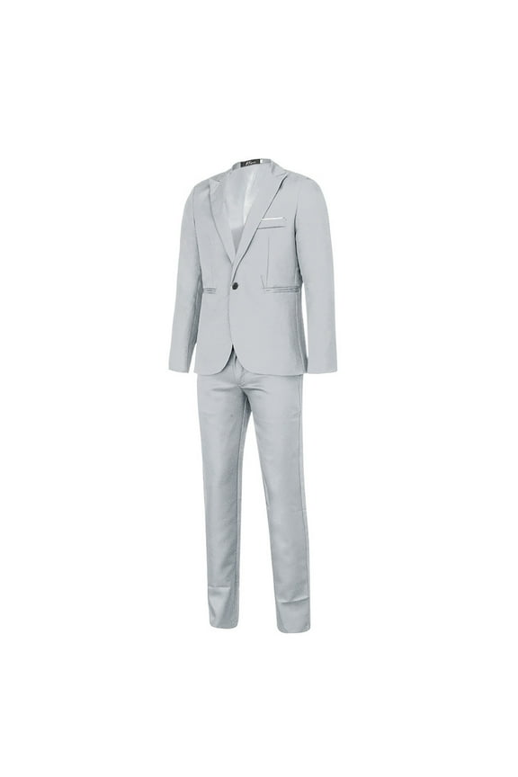 Men's 2 Piece Suit One Button Slim Formal Wedding Prom Suits Blazer with Pants Set Classic Solid Tuxedo Suit Business Dress