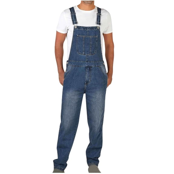Rciityk Men's Denim Bib Overall Mens Loose Jumpsuits with Adjustable Straps and Convenient Tool Pockets