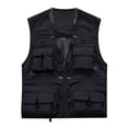 thumbnail image 1 of Rciityk Men's Fishing Vests Summer Outdoor Lightweight Work Photography Journalist Travel Vests Solid Zipper V-neck Vests Tops, 1 of 2