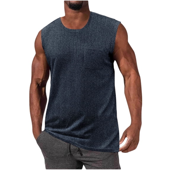 Rciityk Men's Gym Workout Tank Tops Beach Solid Color Summer Sleeveless Training T-Shirt Muscle Bodybuilding Athletic Tank Top