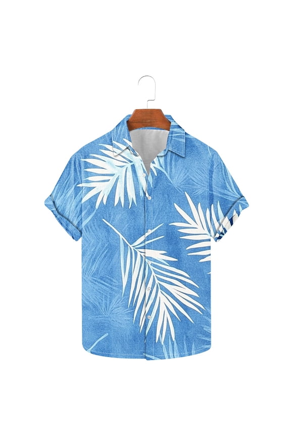 Men's Hawaiian Short Sleeve Button Up Shirt Tropical Vacation Holiday Beach Shirts Summer Casual Lapel Top Beach Outfits