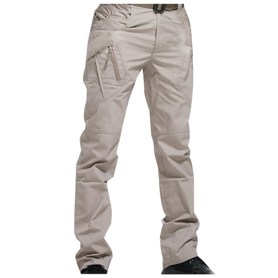 Rciityk Men's Outdoor Cargo Pants Athletic Jogger Work Sports Pants Casual Lightweight Solid Hiking Pants with Multi-Pocket