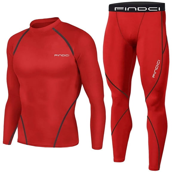 Rciityk Men's Sports Running Set Compression Shirt + Pants Skin-Tight Long Sleeves Quick Dry Fitness Tracksuit Gym Yoga Suits