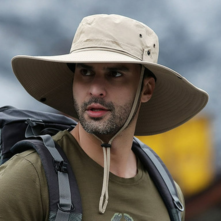 Rciityk Men s Sun Hat Wide UPF 50 Bucket Hat Outdoors Sun Protection Hat for Mens Summer Beach Golf Fishing Hat with Chin strap Spring Summer