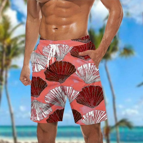 Rciityk Men's Swim Trunks Hawaiian Bathing Suit Summer Beach Board Shorts Quickly Dry Elastic Waist Drawstring 7 inch Swimwear with Pockets