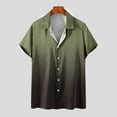 thumbnail image 1 of Rciityk Mens Casual Short Sleeve Top Button Non-positioning Printing Lapel Gradient Shirts Summer Holiday Beach Shirts, 1 of 5