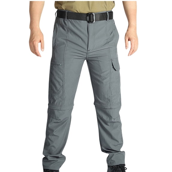 Rciityk Mens Quick Dry Cargo Pants Casual Fashion Detachable Work Pants Solid Outdoor Hiking Jogger Classic Pants with Pockets