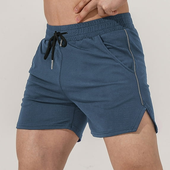 Rciityk Mens Workout Athletic Shorts Summer Casual Solid Color Drawstring Beach Shorts 3 inch Quickly Dry Running Shorts