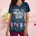 thumbnail image 1 of Rciityk Mother's Day Scrub for Women 2024 Summer V-Neck Short Sleeve Medicals Top Printed Nurse Shirt Casual Work Uniform Tops T-Shirt with Pockets, 1 of 4